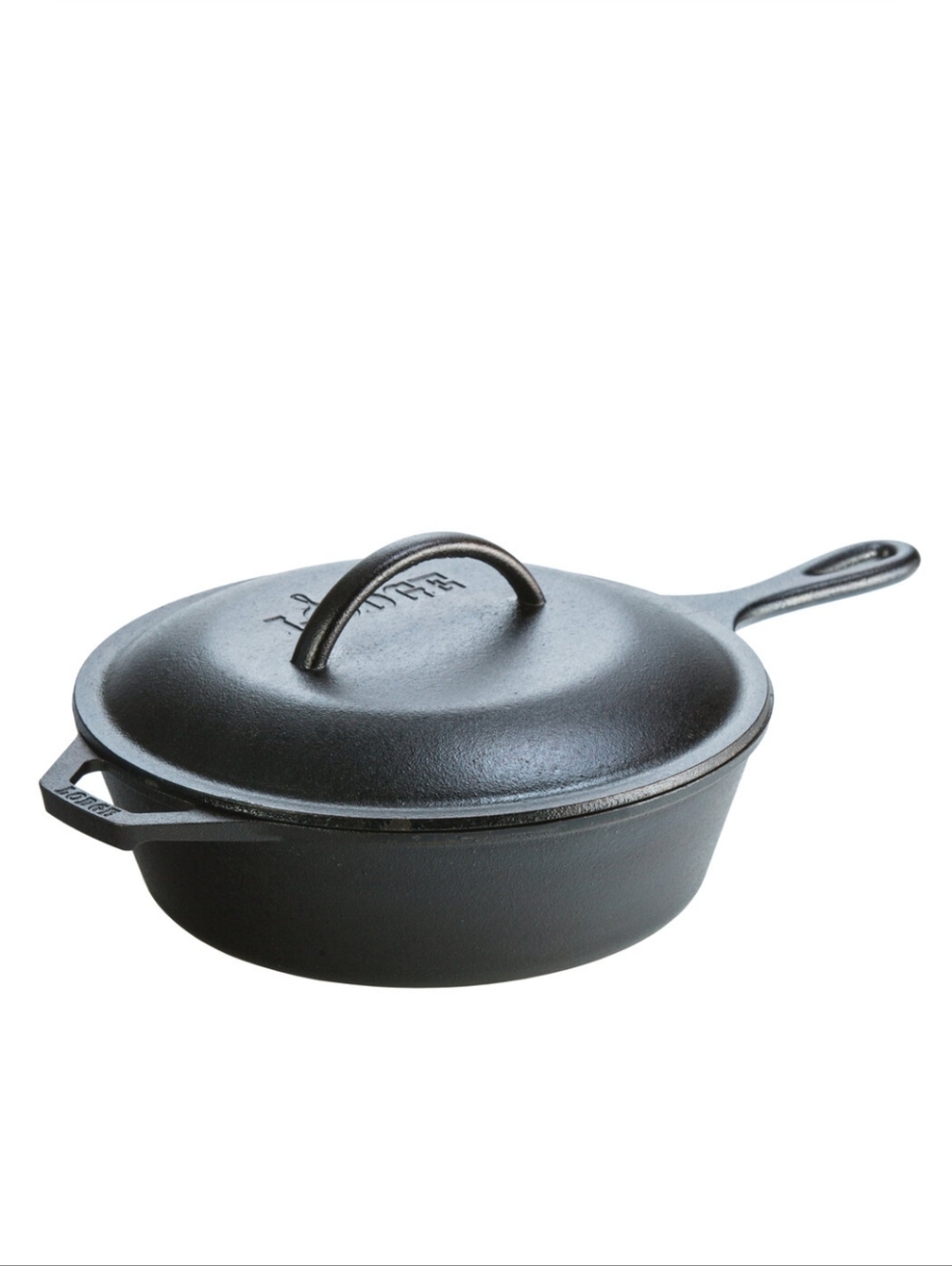 LODGE NEW  Black CAST IRON Covered W Lid Skillet Durable Pan 3Qt L8CF3 Made Usa
